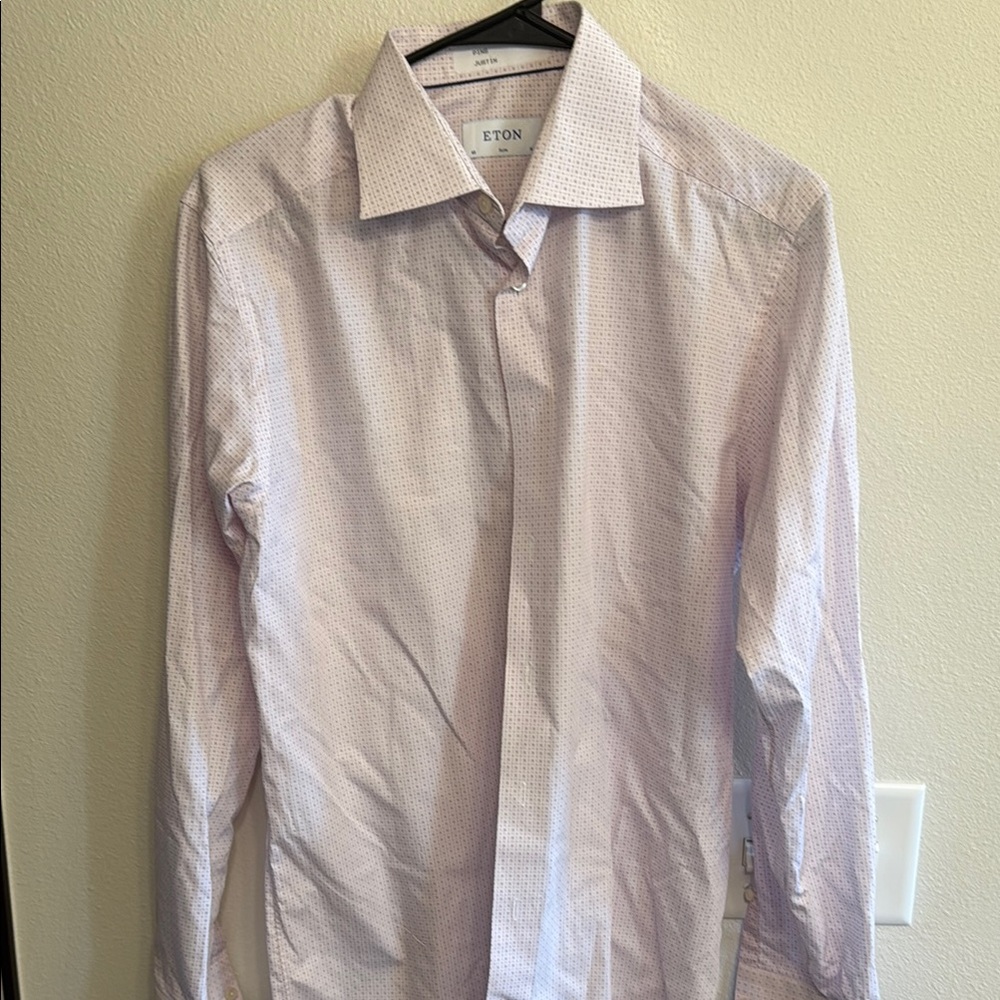 Eton Men's Subtle Purple Patterned Dress Shirt